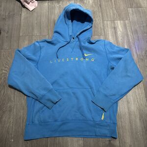 NIKE Men's LIVESTRONG Hoodie Sweatshirt Large Blue